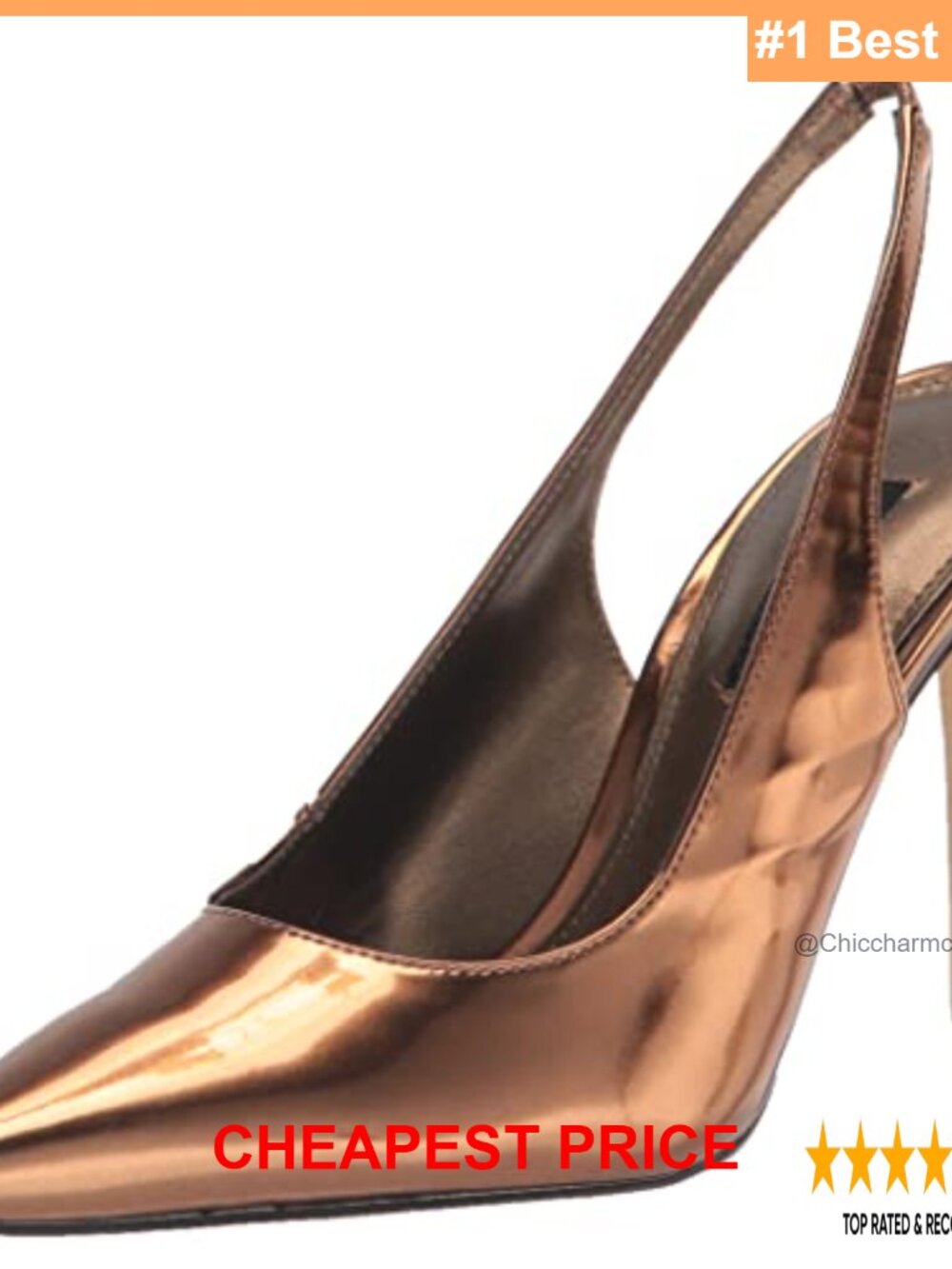 Nine West Feather Slingback Stiletto Pump Pointed Toe